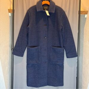 Banana Republic Textured Blue Mac Coat
